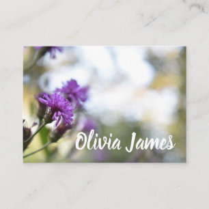 Personalised Floral Design Purple Flowers Nature Business Card