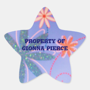 Personalised Floral Design Star Stickers