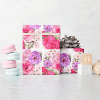 Personalised Floral Design Wrapping Paper