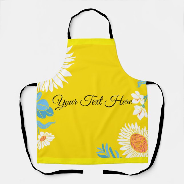 Personalised floral designed apron (Front)