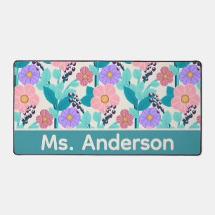 Personalised Floral Desk Mat