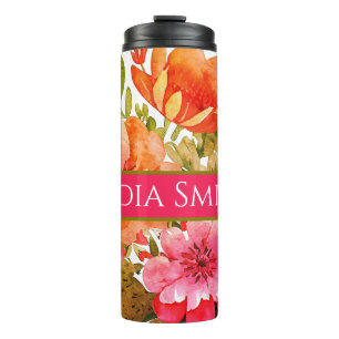 Personalised floral drink tumbler