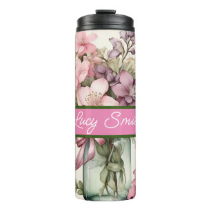 Personalised floral drink tumbler