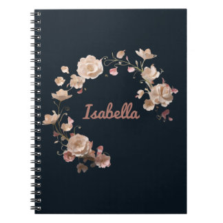 Personalised Floral Elegance Spiral Notebook