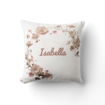 Personalised Floral Elegance Throw Pillow