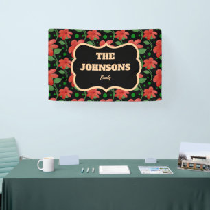 Personalised Floral Family Name Design Banner