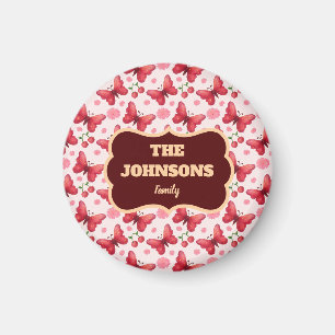 Personalised Floral Family name design Magnet