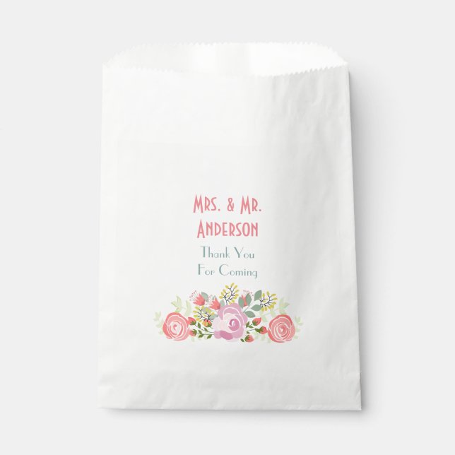 Personalised floral favour bag (Front)