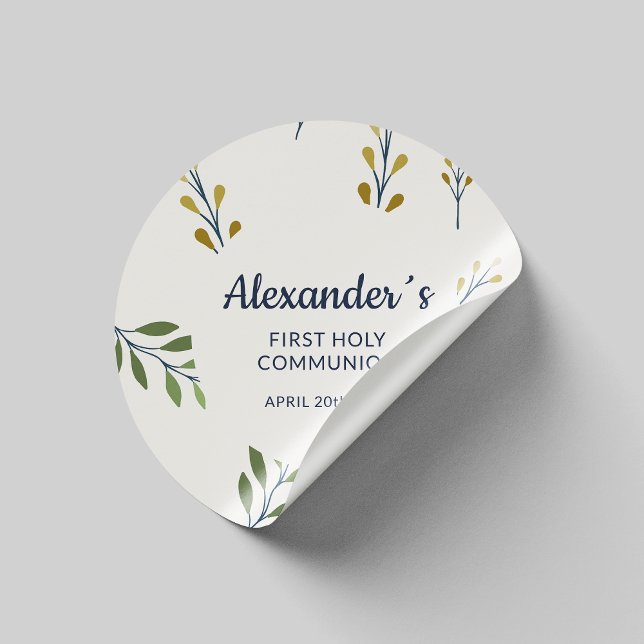 Personalised Floral First Communion Sticker (Creator Uploaded)