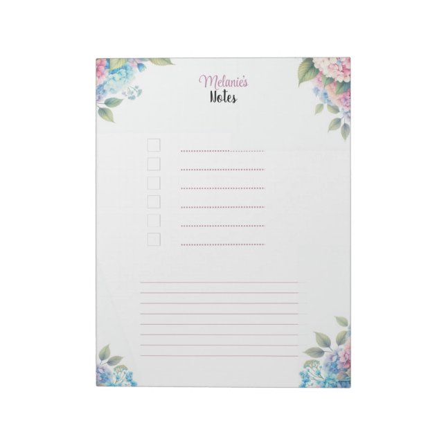 Personalised Floral for Your Thoughts  Notepad (Rotated)