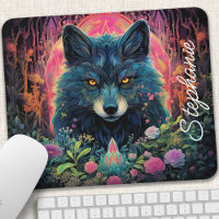 Personalised Floral Forest Wolf