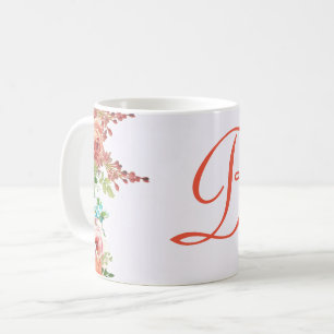 Personalised floral frame coffee mug