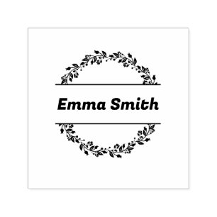 Personalised Floral Frame Self-inking Stamp