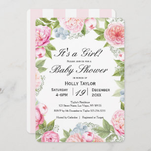 Personalised Floral Garden Baby Shower Invitation
