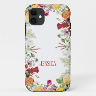 Personalised Floral Garden Colourful Flowers iPhone 11 Case
