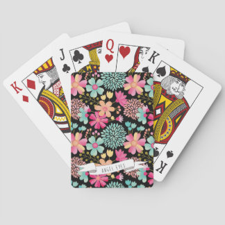 Personalised Floral Gouache Gift Pack Playing Cards