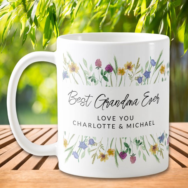 Personalised Floral Grandma Coffee Mug (Creator Uploaded)