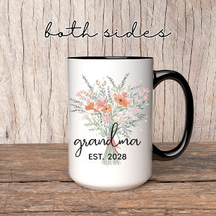 Personalised Floral Grandma Mug, Mother’s Day Gift Mug