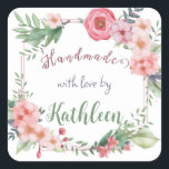 Personalised Floral Handmade with Love by Sticker<br><div class="desc">A fun, colourful and whimsical floral design. These stickers are perfect for your special handmade products. I hope it makes you happy . . . that is my goal and passion! ⭐You can be creative and customise all my designs by adding text, changing the background colour on most designs, and...</div>