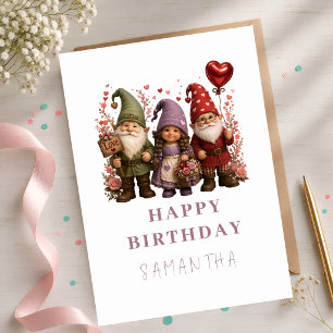 Personalised Floral Heart Balloon Birthday Card