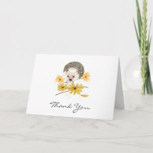 Personalised Floral Hedgehog Folded Card