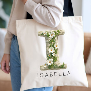 Personalised Floral Initial Monogram Mother's Day Tote Bag