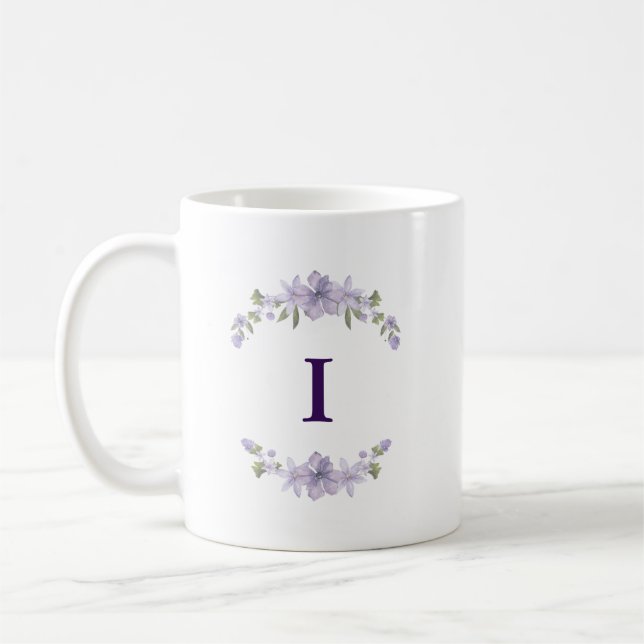 Personalised Floral Initial Mug | Gift for Her (Left)