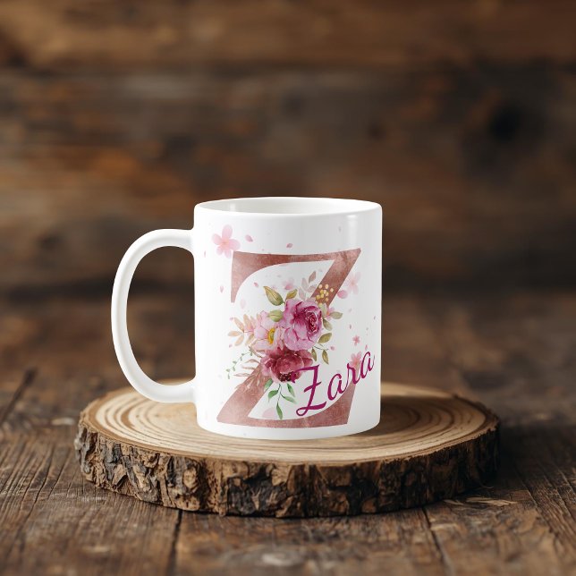 Personalised Floral Initial Mug – Letter Z (Creator Uploaded)