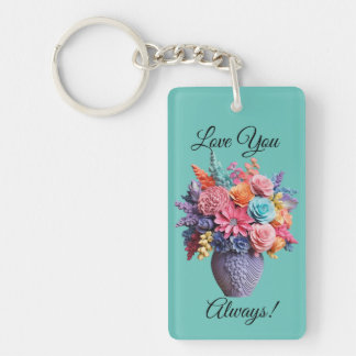 Personalised Floral Keychain