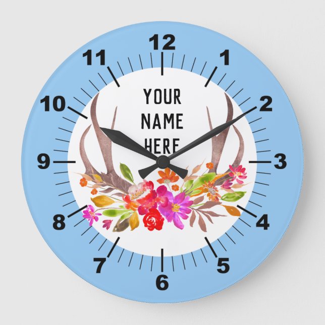 Personalised Floral Large Clock (Front)
