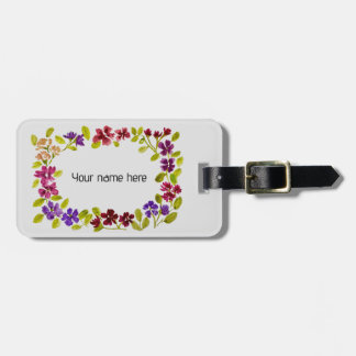 Personalised floral  luggage tag