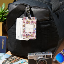 Personalised Floral Luggage Tag | Adventure Awaits