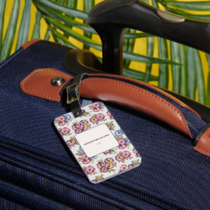 Personalised Floral Luggage Tag   Adventure Awaits