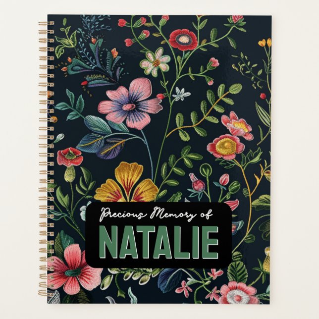 Personalised Floral Memory  Planner (Front)