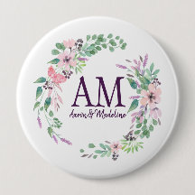 Personalised Floral Monogram Fresh Spring Foliage