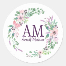 Personalised Floral Monogram Fresh Spring Foliage