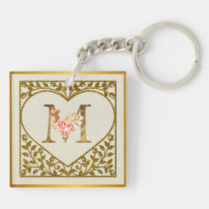 Personalised Floral Monogram, From A to Z Key Ring