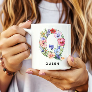 Personalised Floral Monogram Mug Gift for Her Mum