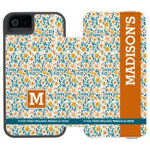 Personalised Floral Monogram & Name  Incipio Watson™ iPhone 5 Wallet Case