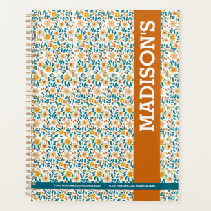 Personalised Floral Monogram & Name  Planner