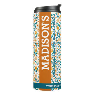 Personalised Floral Monogram & Name Water Tumbler