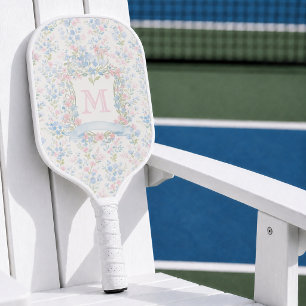 Personalised Floral Monogram Pickleball Paddle