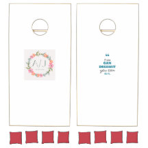 Personalised Floral Monogram Wedding Cornhole Set