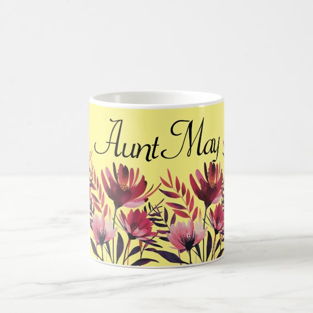 Personalised Floral Mug - Customisable Flower Mug (Center)