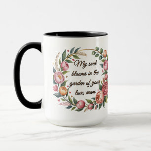 "Personalised Floral Mug with Heartfelt Message fo