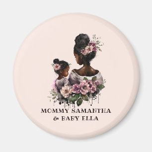 Personalised Floral Mum and Baby (2) Magnet