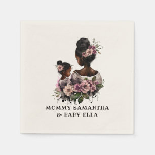 Personalised Floral Mum and Baby (2) Napkin