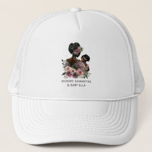 Personalised Floral Mum and Baby Trucker Hat