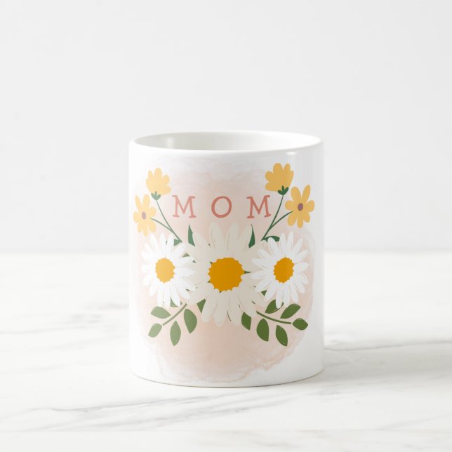 Personalised Floral Mum Mothers Day Coffee Mug (Center)