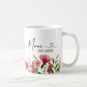 Personalised Floral Mum Mug – EST Year Gift